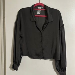 Grey cropped button down size m